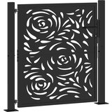  Vrtna vrata crna 100x100 cm čelična dizajn plamena | shoptok.hr