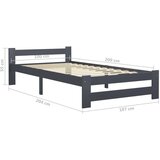  Posteljni okvir temno siv iz trdne borovine 100x200 cm, (20646290) | Shoptok.si