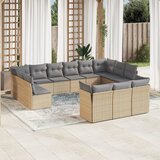 vidaXL 13-dijelni set vrtnih sofa s jastucima poliratan Bež Cijene