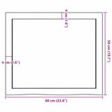  Kupaonska radna ploča svjetlosmeđa 60x50x(2-6) cm masivno drvo | shoptok.hr