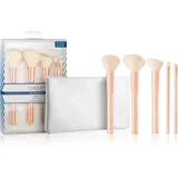 Chique RoseGold darilni set čopič za puder 1 kos + čopič za rdečilo 1 kos + čopič za konturing 1 kos + čopič za tekoči puder 1 kos + čopič za obrvi 1 kos + torbica za ženske