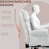  Ergonomska uredska stolica podesiva visina 48-56 cm naslon za leđa oslonac za noge bijela | shoptok.hr