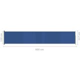 vidaXL Zložljiva stranska tenda za teraso 117x600 cm modra | Shoptok.si