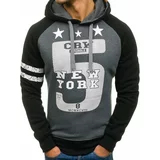 Kesi Men's hooded sweatshirt "New York" 3643 - black-dark. gray