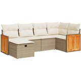 Maison Chic Seti vrtnega pohištva - Vrtna garnitura - Vrtni pohištvo set 6-delna z blazinami bež poli ratan, (21813566) | Shoptok.si
