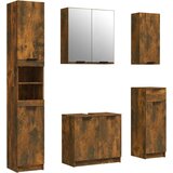  5-dijelni set kupaonskih ormarića boja dimljenog hrasta drveni | shoptok.hr