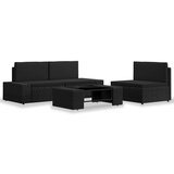Maison Chic Seti vrtnega pohištva - Vrtna garnitura - Vrtni pohištvo set 4-delna poli ratan črna, (21811503) | Shoptok.si