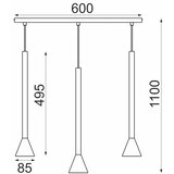  Luster na sajli MAZZO 3xGU10/8W/230V crne boje | Eponuda.com
