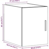 vidaXL Zidni ormarić boja betona 30x42,5x40 cm od konstruiranog drva | shoptok.hr