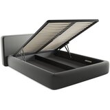 Makamii Sivi tapecirani bračni krevet s prostorom za odlaganje s podnicom 160x200 cm Kiana – | shoptok.hr
