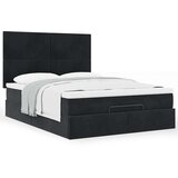  Otomanski krevet s madracima crni 140x190cm baršunasti | shoptok.hr