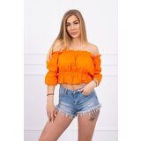 Kesi Orange blouse over the shoulder cene