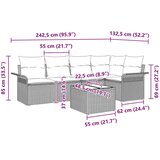  Vrtna sedežna garnitura z blazino 6 pcs Siva poli ratan, (5000145717) | Shoptok.si