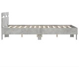 vidaXL Posteljni okvir z vzglavjem betonsko siv 120x200 cm inž. les | Shoptok.si