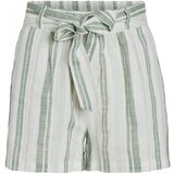 Vila Kratke hlače & Bermuda Etni Shorts - Cloud Dancer/Green Bela Cene