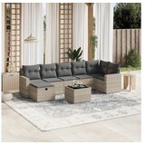 vidaXL 8-dijelni set vrtnih sofa od poliratana s jastucima svjetlosivi | shoptok.hr
