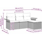  Sjedeća garnitura za vrt 4 pcs Crna i krem Poli ratan | shoptok.hr