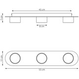  plafonsko svetlo diaz 3xGX53/12W/230V crno/smeđe | Eponuda.com