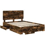  Krevetna konstrukcija s ladicama Dimljeni hrast 150 x 200 cm Smeđa 203 x 153 x 100 cm | shoptok.hr