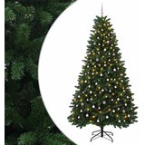  Umjetno božićno drvce srednje zeleno s kuglicama 300 cm - Srednje zelena Ø 138 x 300 cm s 300 LED dioda i ružičastim lopticama | shoptok.hr