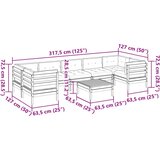  8-dijelni set vrtnih sofa s jastucima voštano smeđi od borovine | shoptok.hr