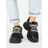 Shelvt Women's black sneakers Cene