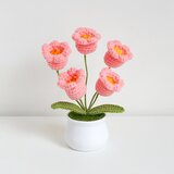 INF Ročno izdelan okras v lončku iz kvačkane šmarnice Pink, (21779025) | Shoptok.si