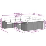  11-dijelni set vrtnih sofa od poliratana s jastucima crni | shoptok.hr