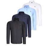 Dewberry QUAD SET G725 MEN'S SHIRTS-BLACK-WHITE-NAVY-BLUE Cijene