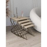 Hanah home Ela set od 4 umetnuta stočića, antik ram, MDF ploče u dekoru travertina | Eponuda.com