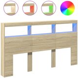 Ormarić za uzglavlje s LED svjetlima boja hrasta 180x17x102 cm | Eponuda.com