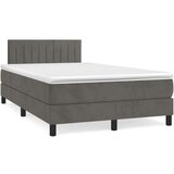 Box spring postelja z vzmetnico temno siva 120x200 cm žamet, (20727072) | Shoptok.si