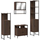 Furnova Kopalniška garnitura 4-delna rjavi hrast inženirski les, (21945954) | Shoptok.si