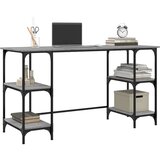 vidaXL Pisalna miza siva sonoma 140x50x75 cm kovina in inženirski les | Shoptok.si