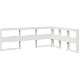 Maison Chic Knjižnica Vzglavna omarica - Nočna omarica - Posteljna omarica L-oblike bela 140 cm trdna borovina, (21708463) | Shoptok.si