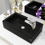 vidaXL Umivalnik pravokotni keramika črne barve 46x25,5x12 cm Cene