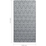vidaXL Zunanja preproga bela in črna 160x230 cm PP | Shoptok.si