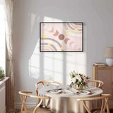  Slika - Joyful Sky - Yellow Cheerful Stars with a Rainbow Against the Phases of the Moon in a Light Beige Sky Hue 120x80 U crnom | shoptok.hr
