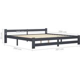  Okvir za krevet od masivne borovine tamnosivi 200 x 200 cm | Eponuda.com