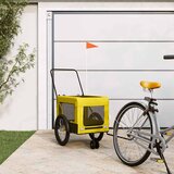 Prikolica za bicikl za ljubimce žuto-crna od tkanine i željeza | shoptok.hr