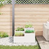 vidaXL Vrtni sadilnik Bel Hladno valjano jeklo 100 x 100 x 48 cm | Shoptok.si