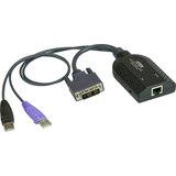 Aten KVM adapter [2x moški konektor USB 2.0 tipa A\, moški konektor DVI-D - 1x RJ45 vtičnica] črna, (20430117) Cene