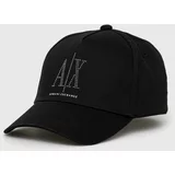 Armani Exchange Bombažna bejzbolska kapa črna barva