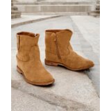 Resti Brown ankle boots with cowboy style on covered wedge Patorias | Shoptok.si