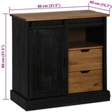 vidaXL Bivak HALDEN z drsnimi vrati črna 80x40x80 cm masivni les Cene