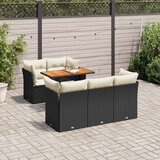 vidaXL 6-dijelni set vrtnih sofa s jastucima crni od poliratana | shoptok.hr