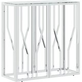  Konzolni stol 70 x 30 x 70 cm od nehrđajućeg čelika i stakla | shoptok.hr