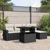 Maison Chic Seti vrtnega pohištva - Vrtna garnitura - Vrtni pohištvo set 6-delna z blazinami črna poli ratan, (21808766) | Shoptok.si