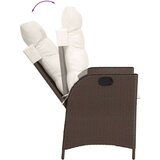  3-dijelni bistro set s jastucima smeđi od poliratana - Smeđa i krem 1 | shoptok.hr