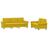 2-dijelni set sofa s jastucima žuti baršunasti | shoptok.hr